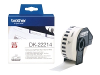 Brother DK-22214 - Vit - Rulle (1,2 cm x 30,5 m) termiskt papper - för Brother QL-1050, 1060, 500, 550, 560, 570, 580, 600, 650, 700, 710, 720, 820