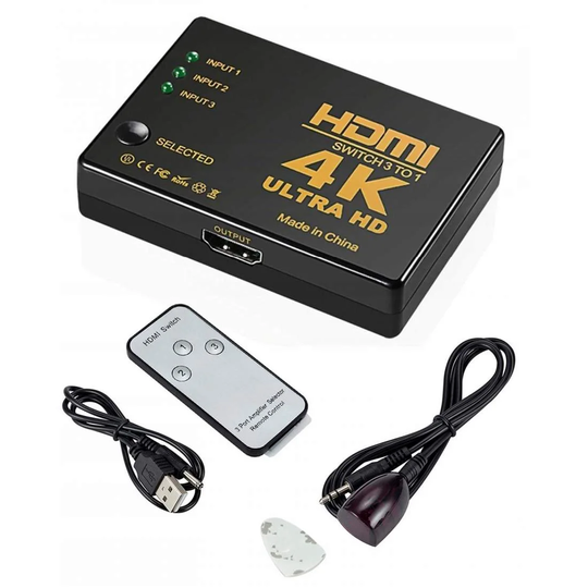 HDMI 4K Switch med Fjärrkontroll