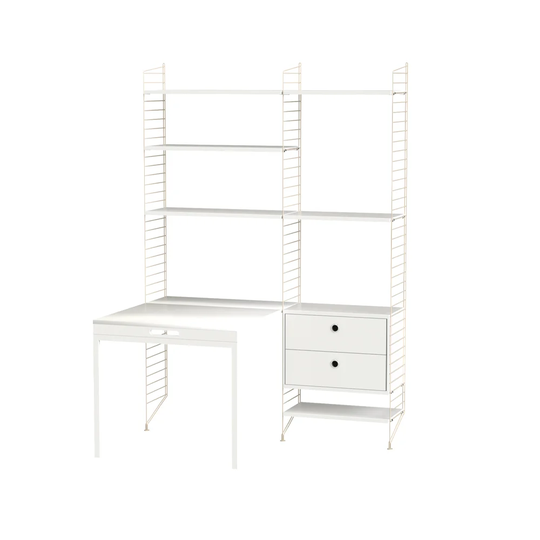 String Stringhylla kontor vit & beige - Kombination E