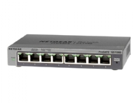 NETGEAR Plus GS108Ev3 - Switch - ohanterad - 8 x 10/100/1000 - skrivbordsmodell, väggmonterbar