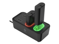 DELTACO GAMING GAM-123 - Batteriladdare + batteri 2 x - 600 mAh - 700 mA - 2 utdatakontakter - svart - för Microsoft Xbox Wireless Controller