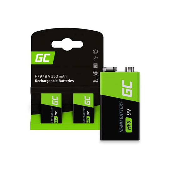 Green Cell Uppladdningsbara 9V 250mAh- 2-pack