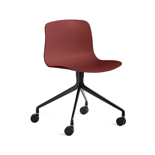 HAY About a Chair 14 kontorsstol brick, svart stativ med hjul