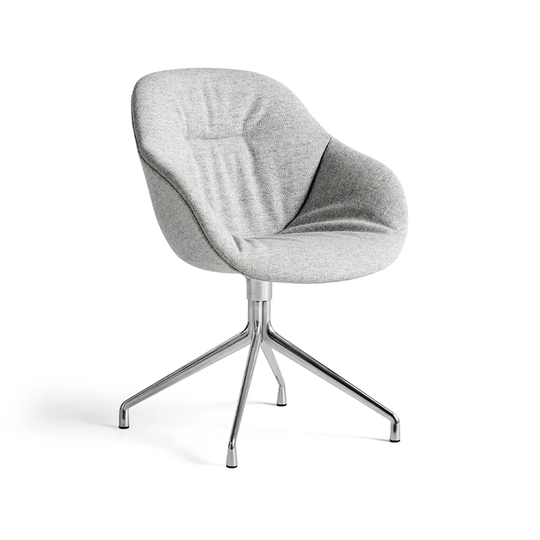 HAY About a Chair 121 Soft kontorsstol tyg hallingdal 116 soft grey, snurrstativ i aluminium