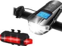 PS LTC bicycle kit with meter, 1 x LED SMD 10 W, 1000 lm + 5 x LED SMD 50 lm, battery 1200/300 mAh, sound signal, Micro USB.