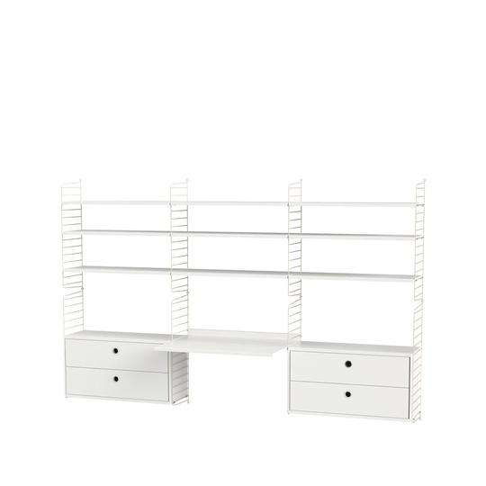 String Stringhylla kontor vit & beige - Kombination F