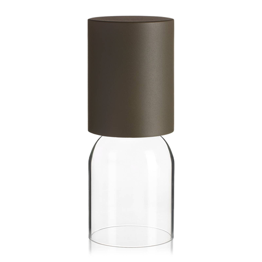 Luceplan Nui Mini bordslampa, batteri IP54, greige