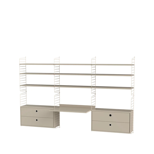 String Stringhylla kontor beige - Kombination F