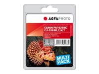 AgfaPhoto - 5-pack - svart, gul, cyan, magenta - kompatibel - bläckpatron (alternativ för: Canon PGI-525BK, Canon CLI-526BK, Canon CLI-526C, Canon CLI-526M, Canon CLI-526Y) - för Canon PIXMA iP4950, iX6550, MG5350, MG6250, MG8150, MG8250, MX715, MX885, MX892, MX895