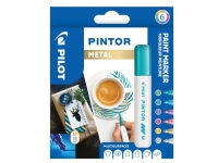 Marker Pilot Pintor Medium ass. farver Metal Mix (6 stk.)