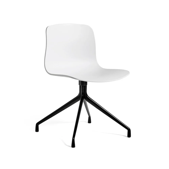 HAY About a Chair 10 kontorsstol white, svart stativ