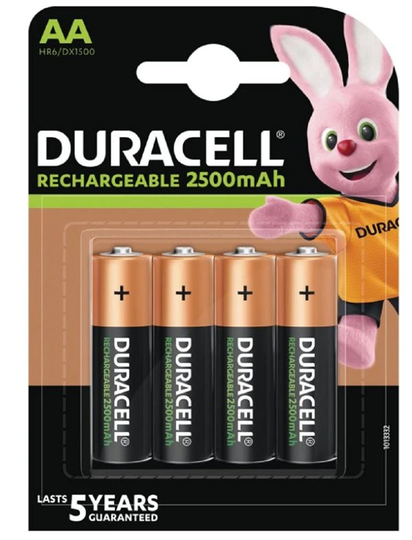 Uppladdningsbara Duracell AA batterier 2500mAH