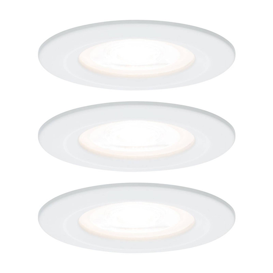 Paulmann 3-pack spot Nova rund, IP44, dimbar, vit