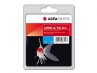 AgfaPhoto - 11 ml - cyan - compatible - återanvänd - bläckpatron (alternativ för: Canon CLI-551C XL, Canon 6444B001) - för Canon PIXMA iP8750, iX6850, MG5550, MG5650, MG5655, MG6450, MG6650, MG7150, MG7550, MX725