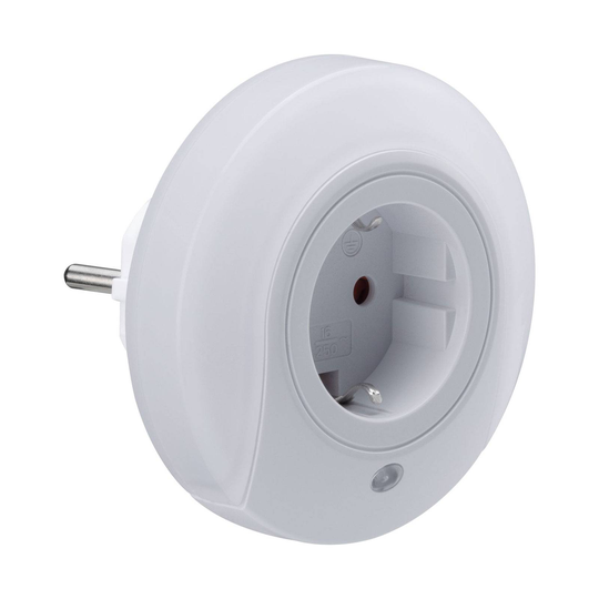 Paulmann Esby LED-nattlampa med eluttag, rund