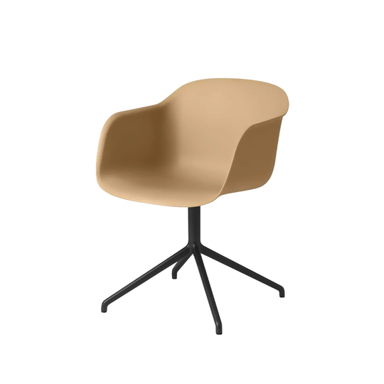 Muuto Fiber kontorsstol ochre, svart stativ