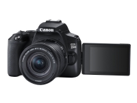 Canon EOS 250D - Digitalkamera - SLR - 24.1 MP - APS-C - 4 K / 25 fps - 3x optisk zoom EF-S 18-55mm III-lins - Wi-Fi, Bluetooth - svart