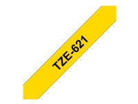 Brother TZe-621 - Svart på gult - Rulle (0,9 cm x 8 m) 1 kassett(er) bandlaminat - för Brother PT-D210, D600, H110, H200 P-Touch PT-1005, 1880 P-Touch Cube Pro PT-P910