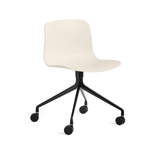 HAY About a Chair 14 kontorsstol cream white, svart stativ med hjul