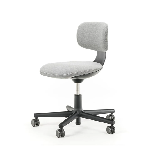 Vitra Rookie kontorsstol tyg plano cream white/sierra grey, stativ deep black