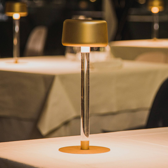 OLEV Tee designerbordslampa med batteri, guld