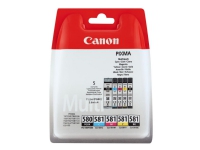 Canon PGI-580 PGBK/CLI-581 CMYBK Multipack - 5-pack - svart, gul, cyan, magenta - original - förpackning med stöldmärkning - bläcktank - för PIXMA TS6251, TS6350, TS6351, TS705, TS8252, TS8350, TS8351, TS8352, TS9550, TS9551