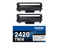 Brother TN2420 TWIN - 2-pack - Lång livslängd - svart - original - tonerkassett - för Brother DCP-L2510, L2530, L2537, L2550, HL-L2350, L2370, L2375, MFC-L2713, L2730, L2750